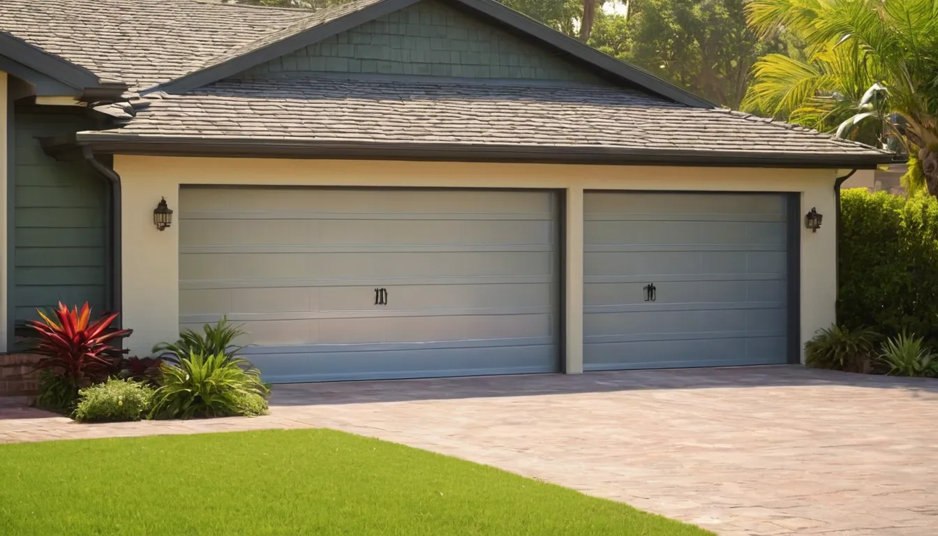 Provider installing a new garage door on a brick ranch home in Flower Mound